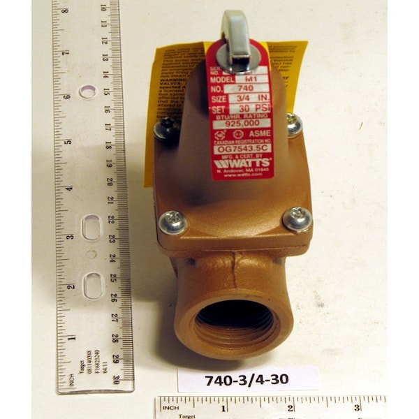 740-3/4-30 Relief Valve 3/4" X
